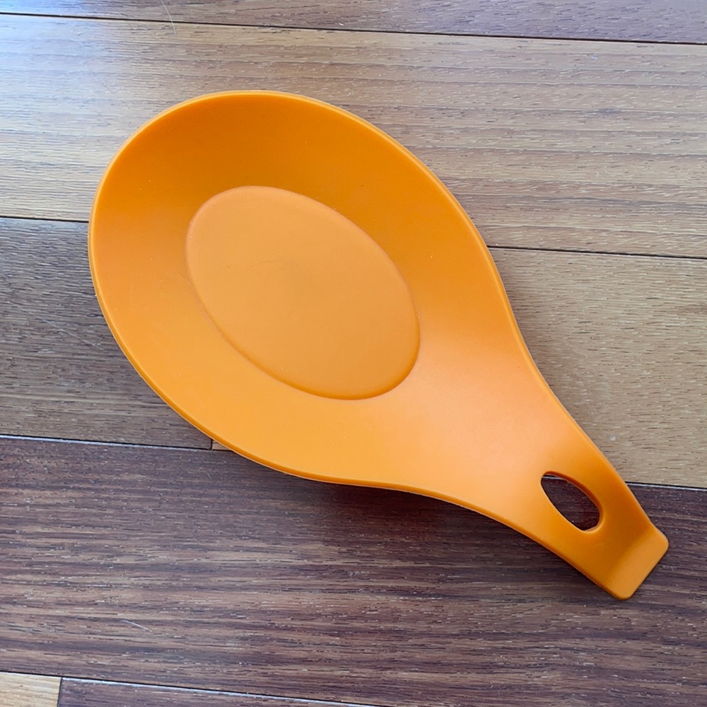 Orange Silicone Spoon Rest, Dishwasher Safe